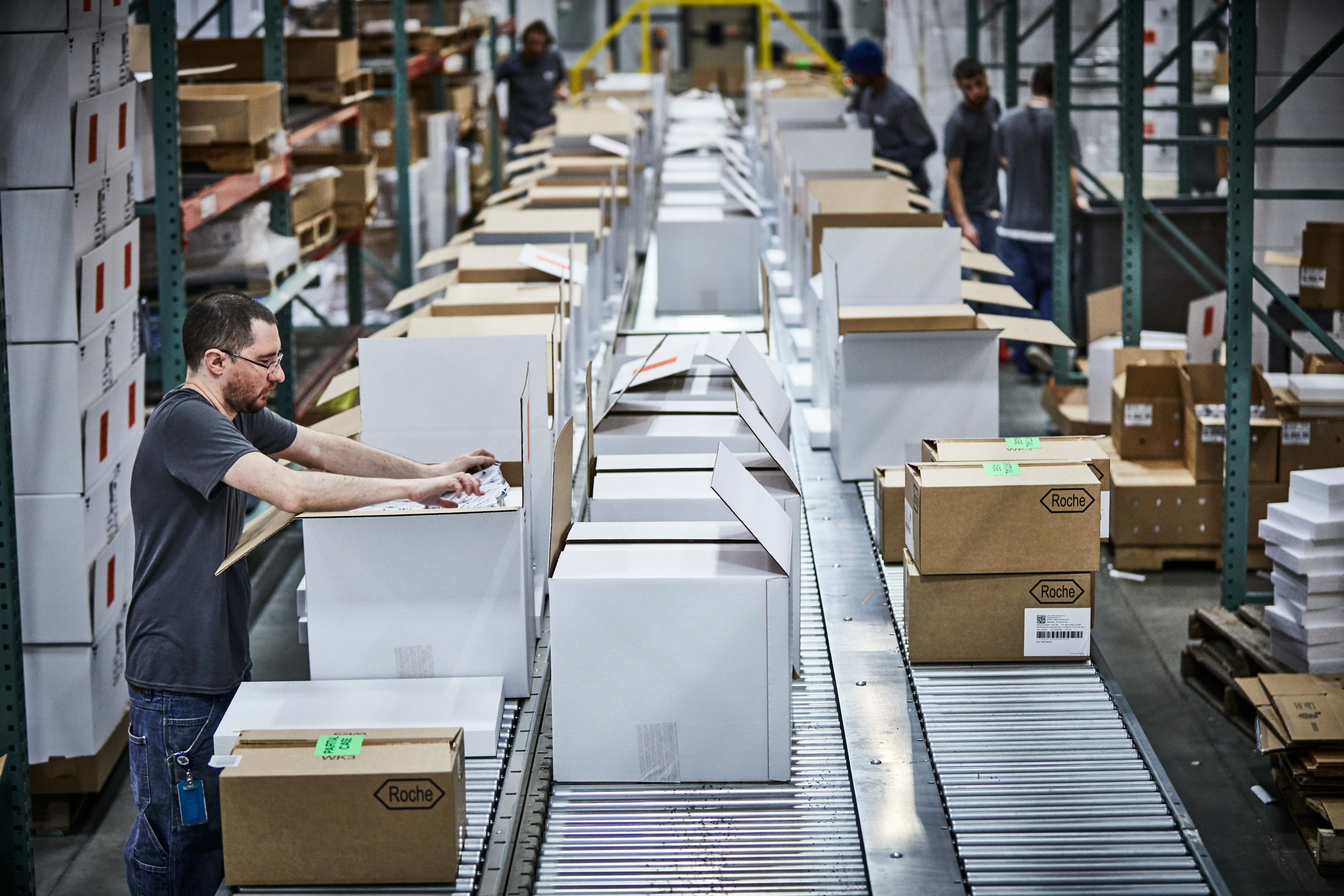 Associates picking cold chain products at our Louisville Distribution Center